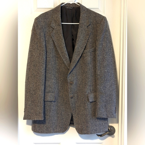 Wool Blazer Sport Coat Men's 42L Vintage Levi's‎ Tan Herringbone Tweed